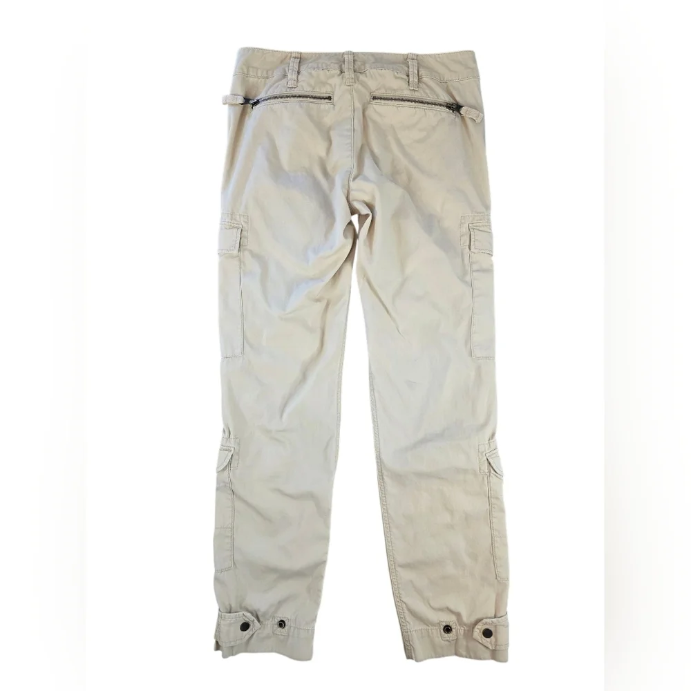 Ralph Lauren Sport Women’s Y2K Cargo Pants Size 6 Khaki Utility Cotton Zip Vtg - Picture 4 of 9